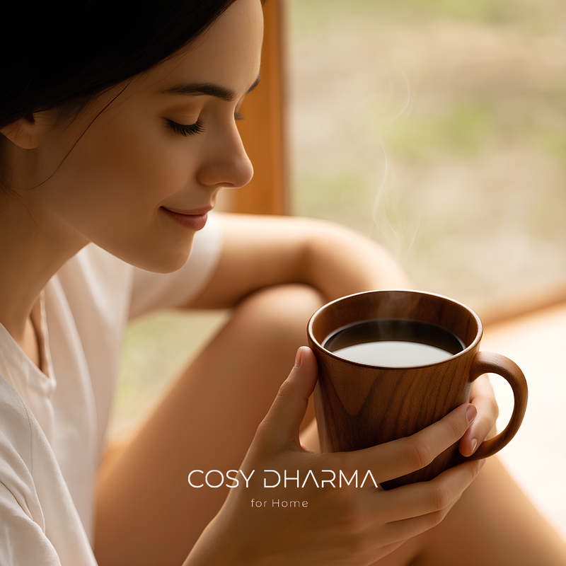 Tasse artisanale en bois naturel - 300ml